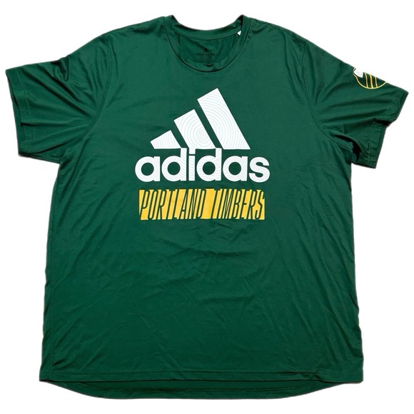 Men's‎ Adidas Portland Timbers T-Shirt Green Polyester Performance Size XXL - Picture 1 of 4